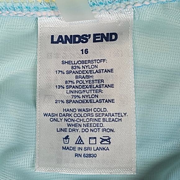 Lands' End Square Neck Swim Dress One Piece Swimsuit with Shorts Women's 16 - Picture 7 of 10